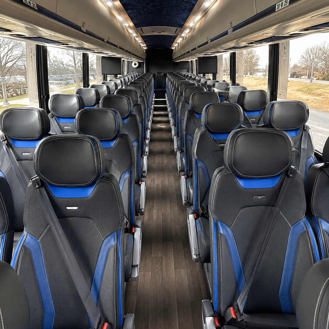 56 passenger charter bus interior